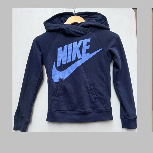 Nike Girls' RALLY FUNNEL Hoodie Navy Size Small - Picture 1 of 6